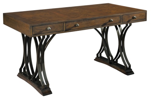 Hekman Brass & Acacia Writing Desk