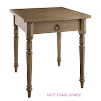 Transitional Rectangular Lamp Table with Drawer