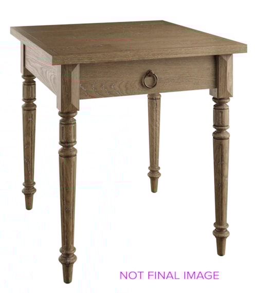 Transitional Rectangular Lamp Table with Drawer