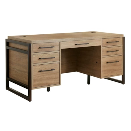 66? W Double Pedestal Desk