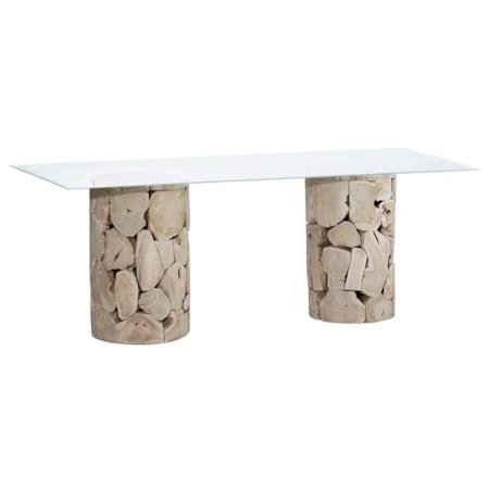 Rect Dbl Ped Dining Table