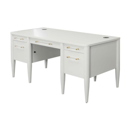 66″ W Half Pedestal Desk
