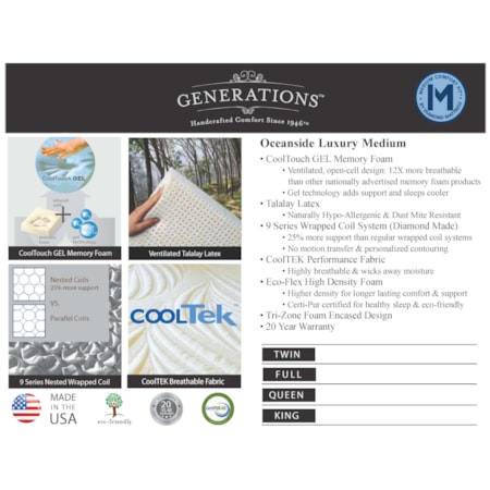 Oceanside Medium Cal King Mattress