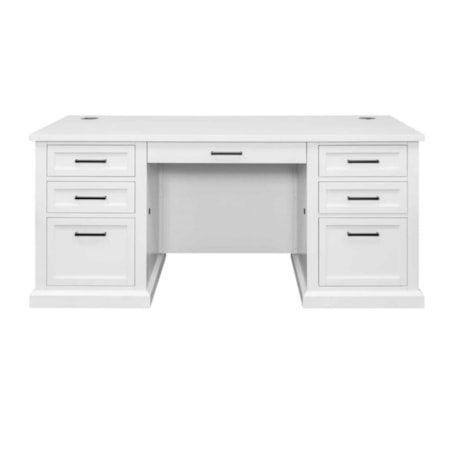 68? W Double Pedestal Desk