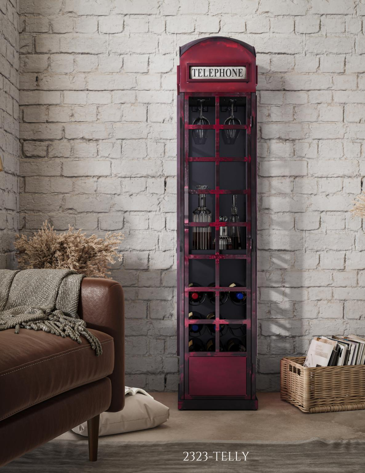 Vintage Telephone Booth Bar