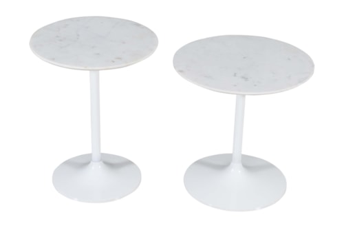 Nesting Table - Set of 2 - White on White