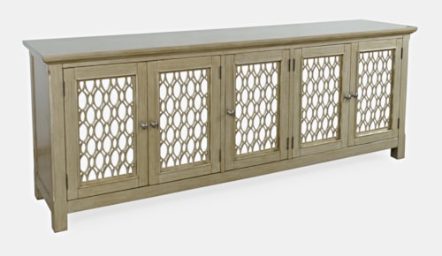 Glam Isabella 86" Mirrored Accent Cabinet