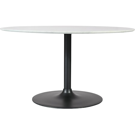 Rowan 42" Round Marble Table - Gunmetal