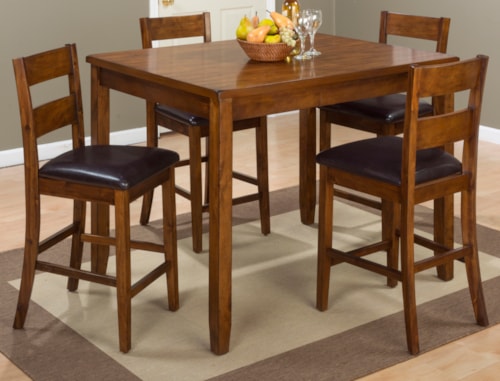 Transitional 5-Piece Counter Height Dining Set