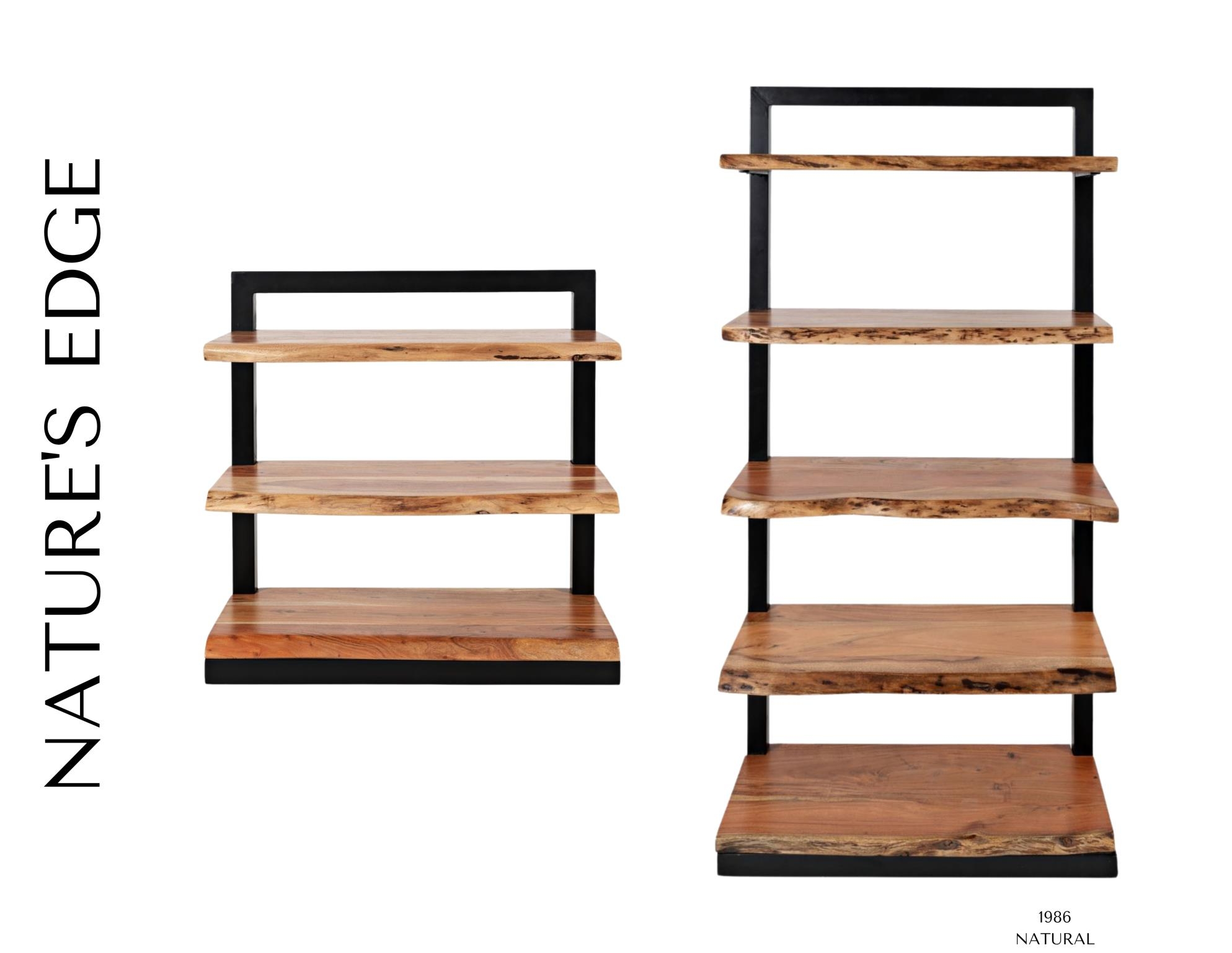 Belfort Essentials Live Edge 5 Shelf Bookcase