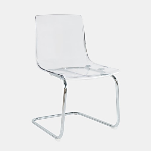 Contemporary Transparent Dining Chair with Chrome Legs