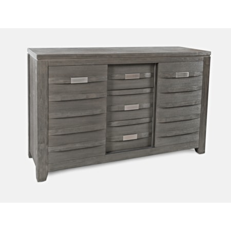 54" Server w/Three Drawers and Sliding Door