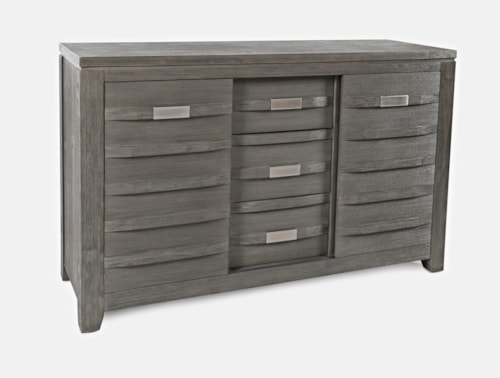 54" Server w/Three Drawers and Sliding Door