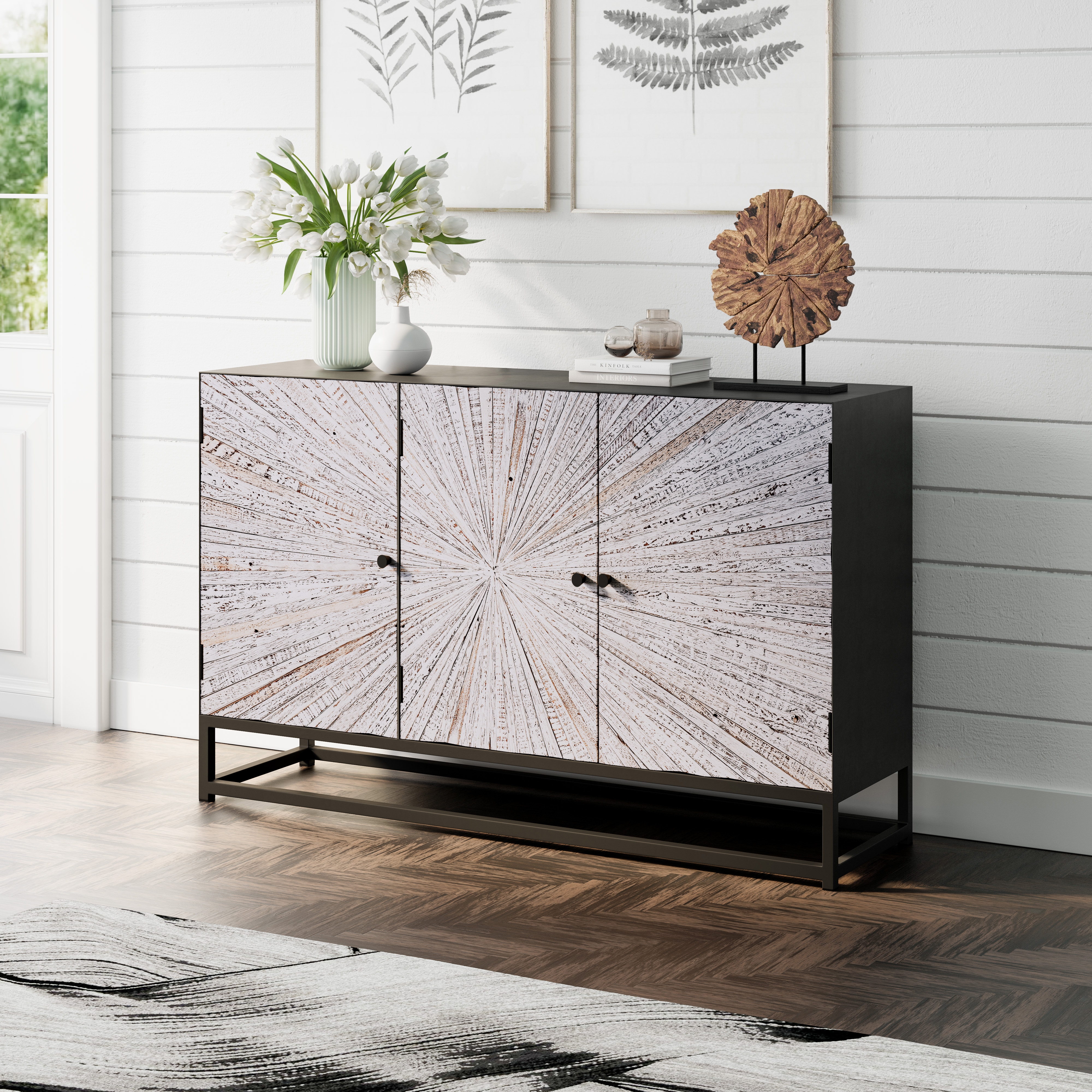 Jofran Astral Plains Reclaimed 3 Door Accent Cabinet
