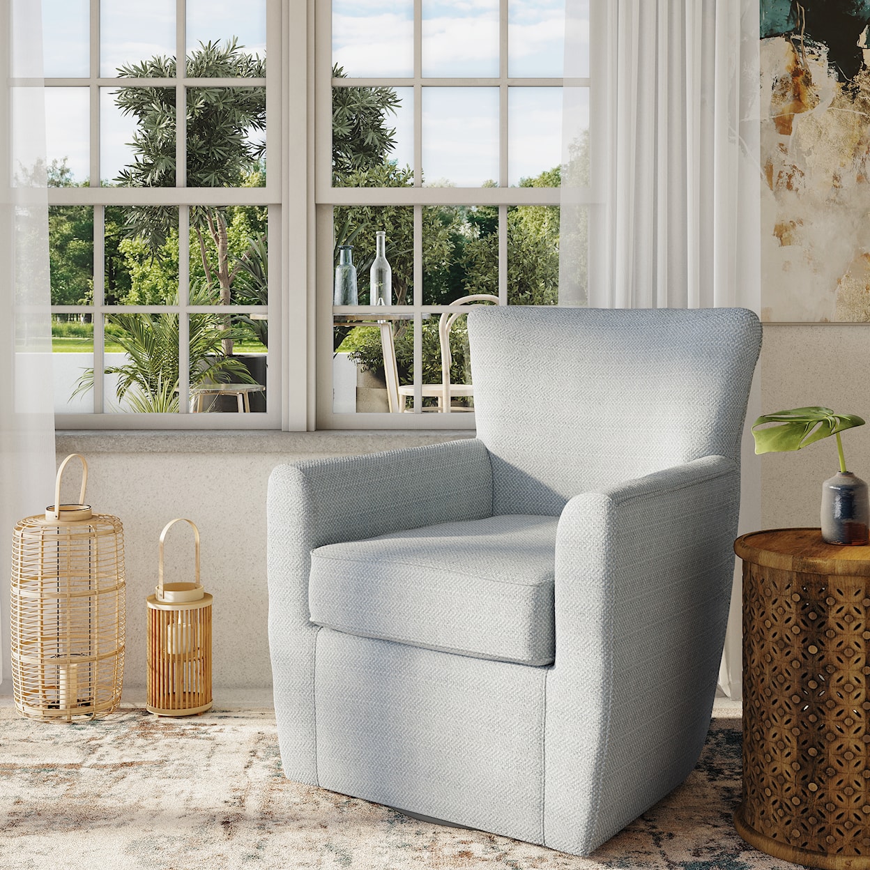 Jofran Harper Swivel Accent Chair