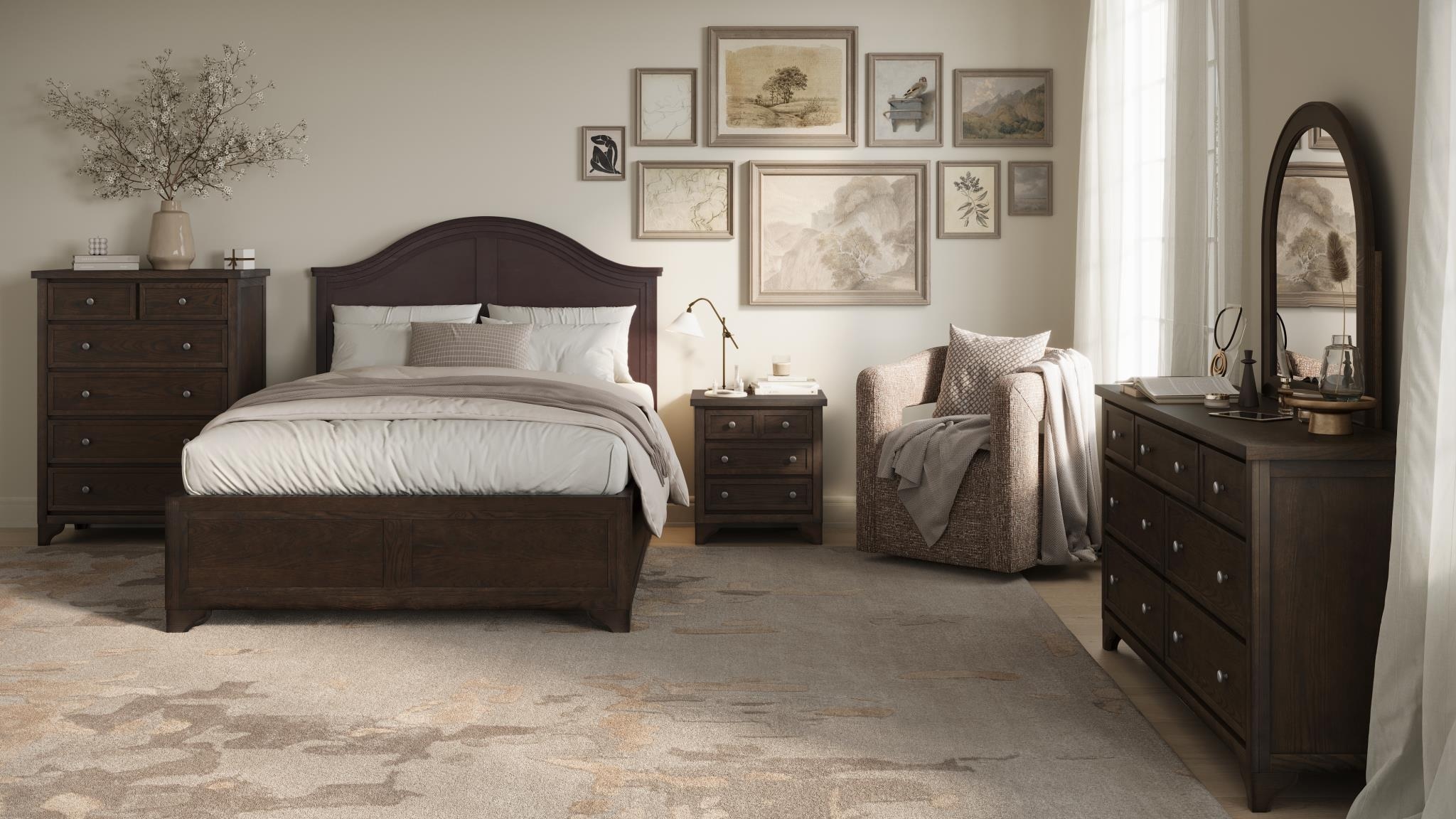 Jofran Brentwood Arched Panel Queen Bed