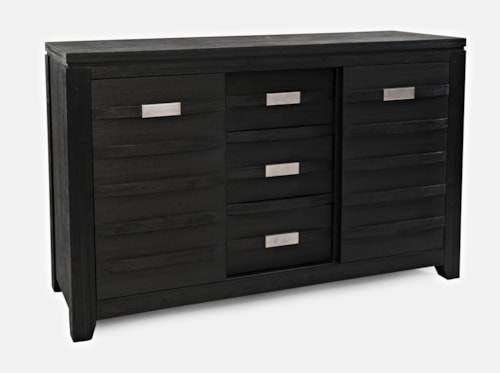 54" Server w/Three Drawers and Sliding Door