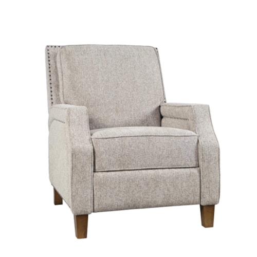 Transitional Push Back Recliner with Nailheads