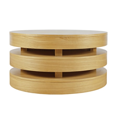 Brix Round Cocktail Table w/Casters