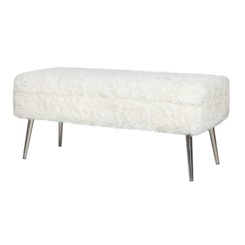 Huggy Upholstered Accent Bench with Storage - Natural