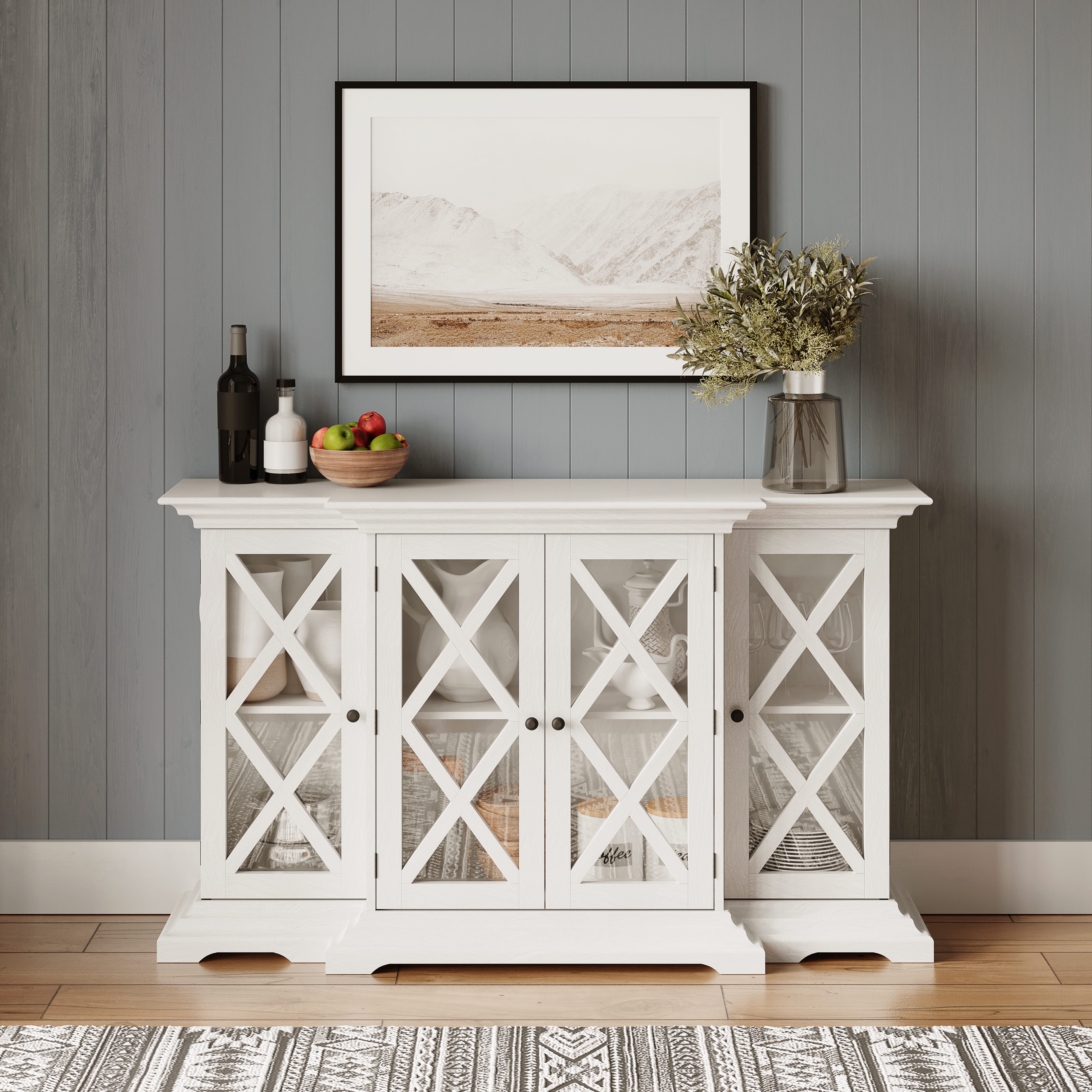 Jofran Carrington Small Breakfront Cabinet