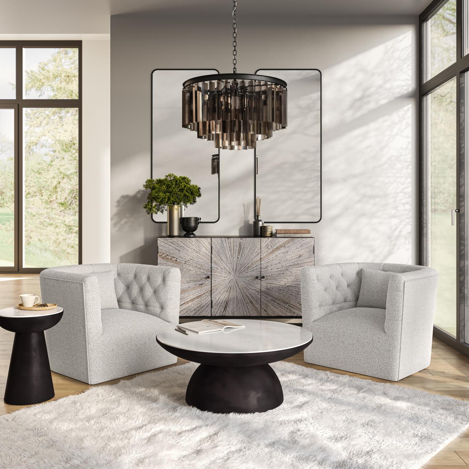 Jofran Everly Swivel Accent Chair