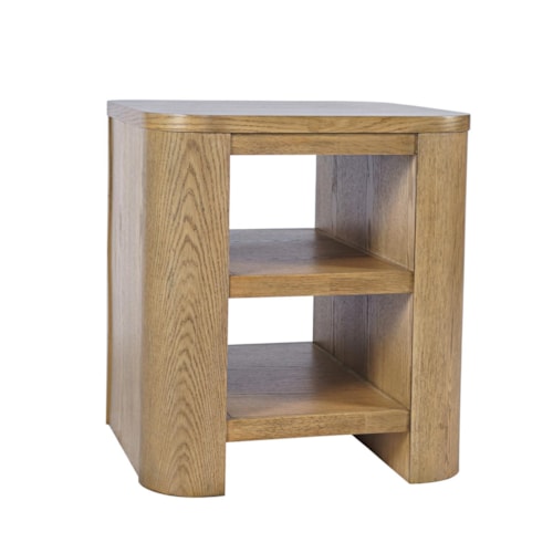 Contemporary End Table with Lower Shelves