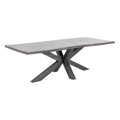 Contemporary Dining Table with Metal Base