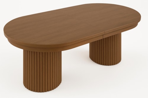 Contemporary Dining Table with Double Pedestal Base