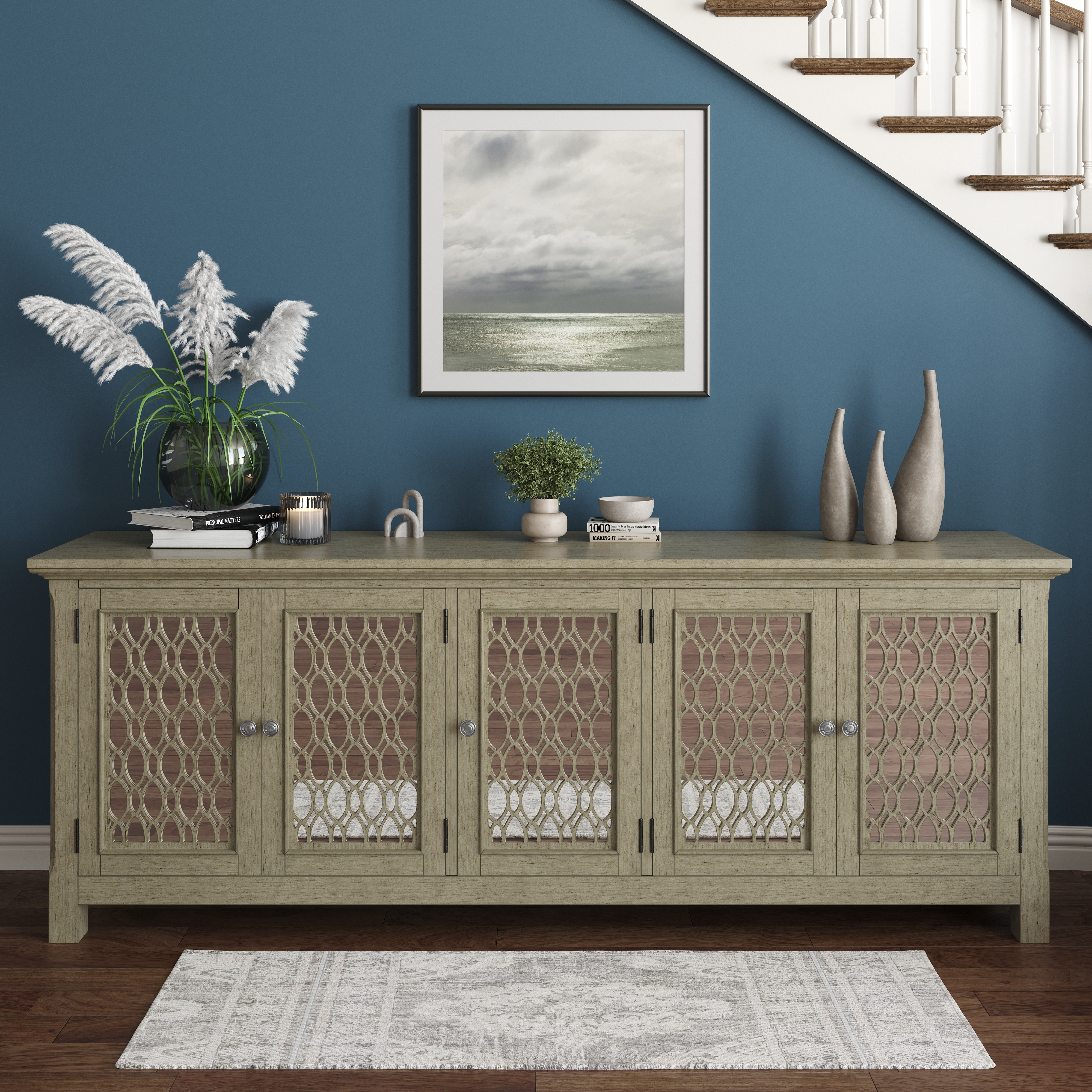 Jofran Isabella 86" Mirrored Accent Cabinet