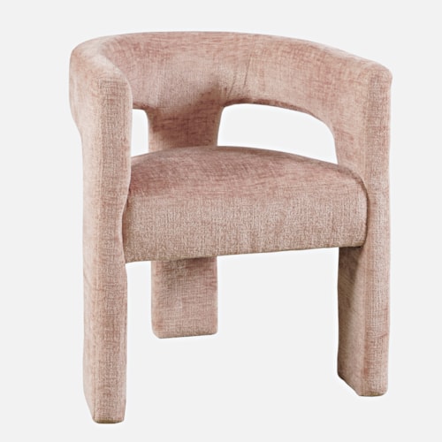 Contemporary Upholstered Dining Chair with Open Back