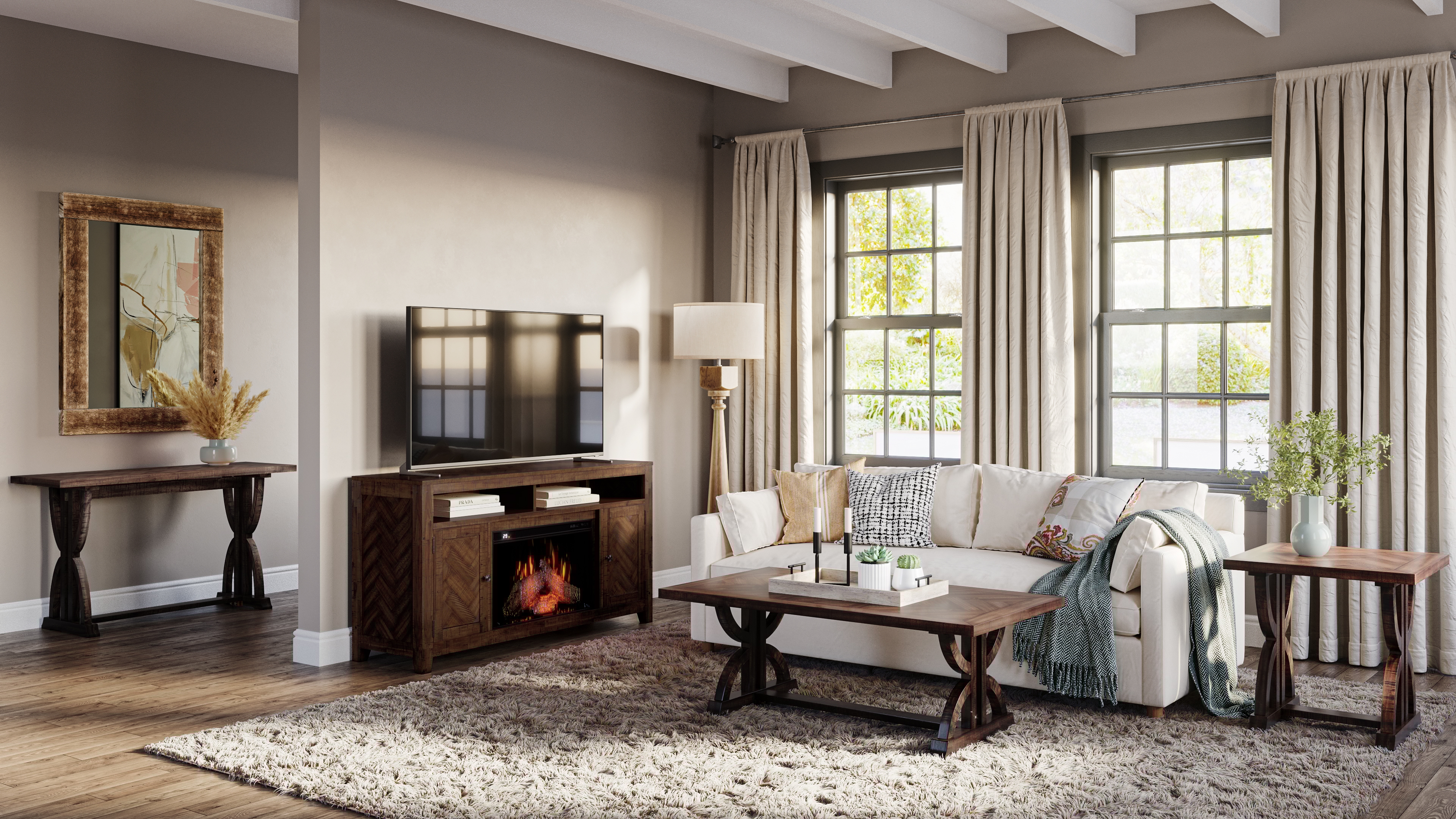 Jofran Fairview Fireplace with Logset