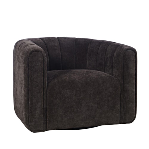Contemporary Swivel Accent Chair with Barrel Back