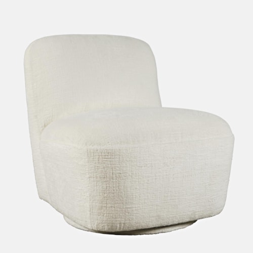 Contemporary Swivel Accent Chair - Snow