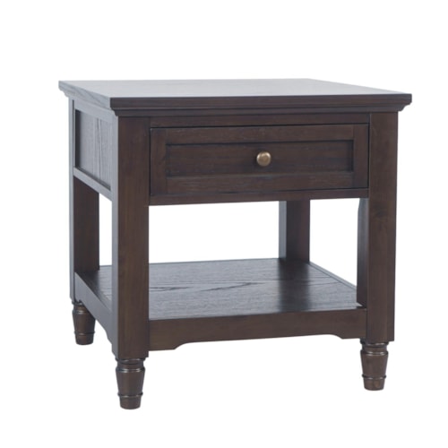 Transitional 1-Drawer End Table