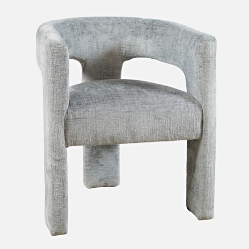 Contemporary Upholstered Dining Chair with Open Back