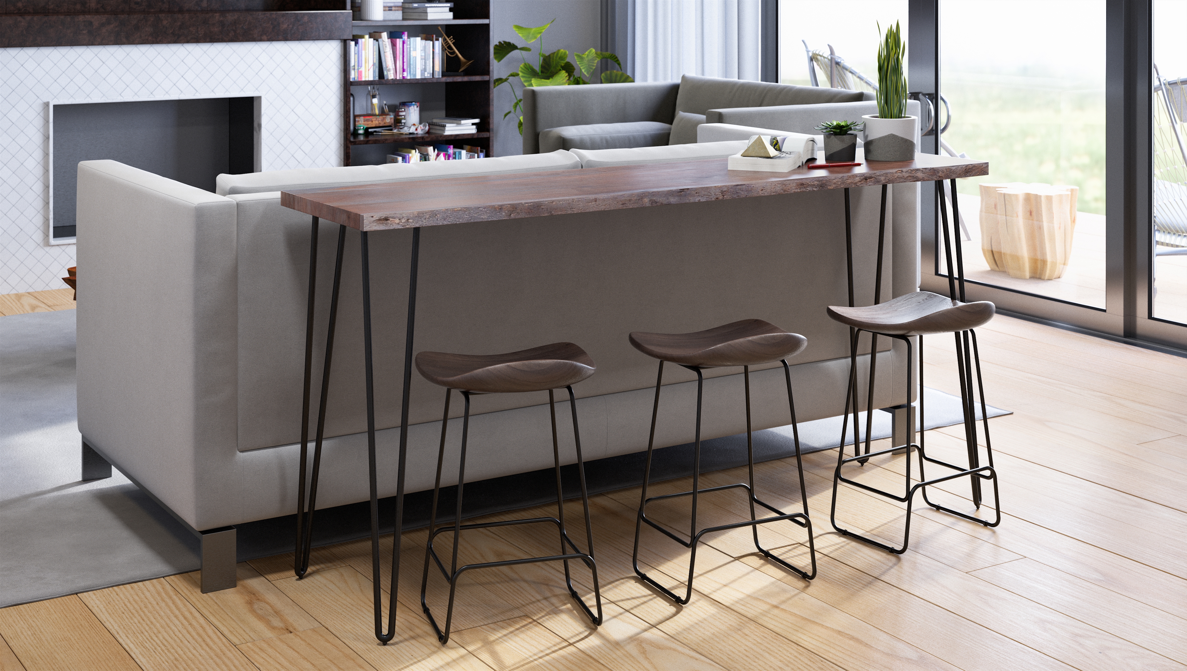 Natural Backless Stool (3/CTN)