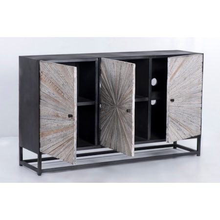Reclaimed 3 Door Accent Cabinet