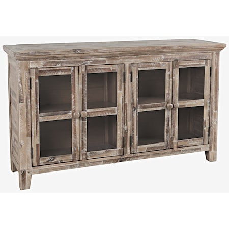 Rustic 4 Door Low Cabinet