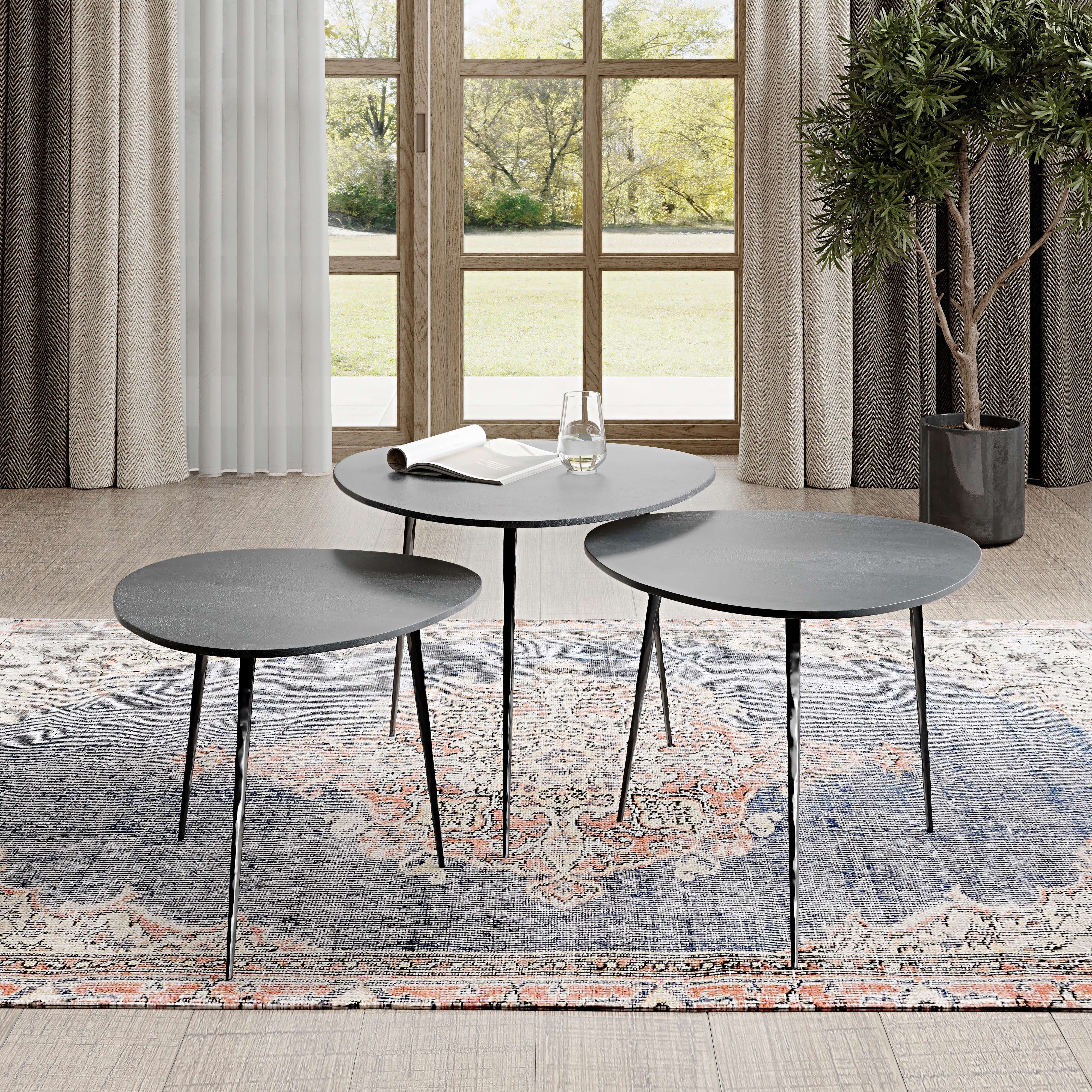 Jofran Reeves Nesting Table - Set of 3 - Black