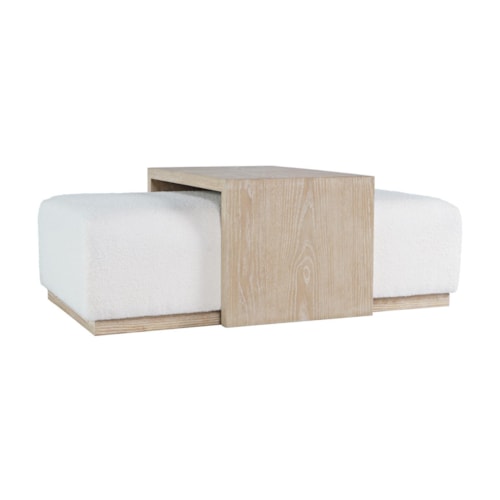 Contemporary Cocktail Ottoman with Sliding Top