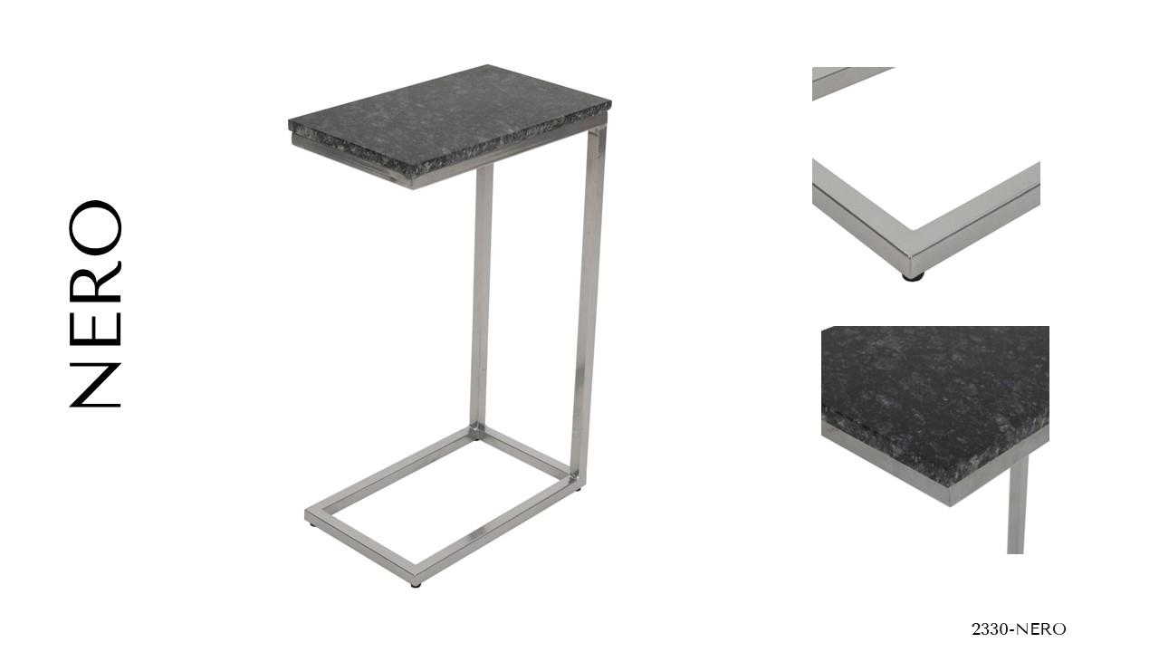 Black Marble C-Table With Chrome 2/Ctn