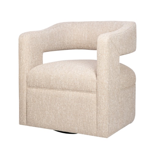 Lexy Upholstered Accent Swivel Chair - Natural