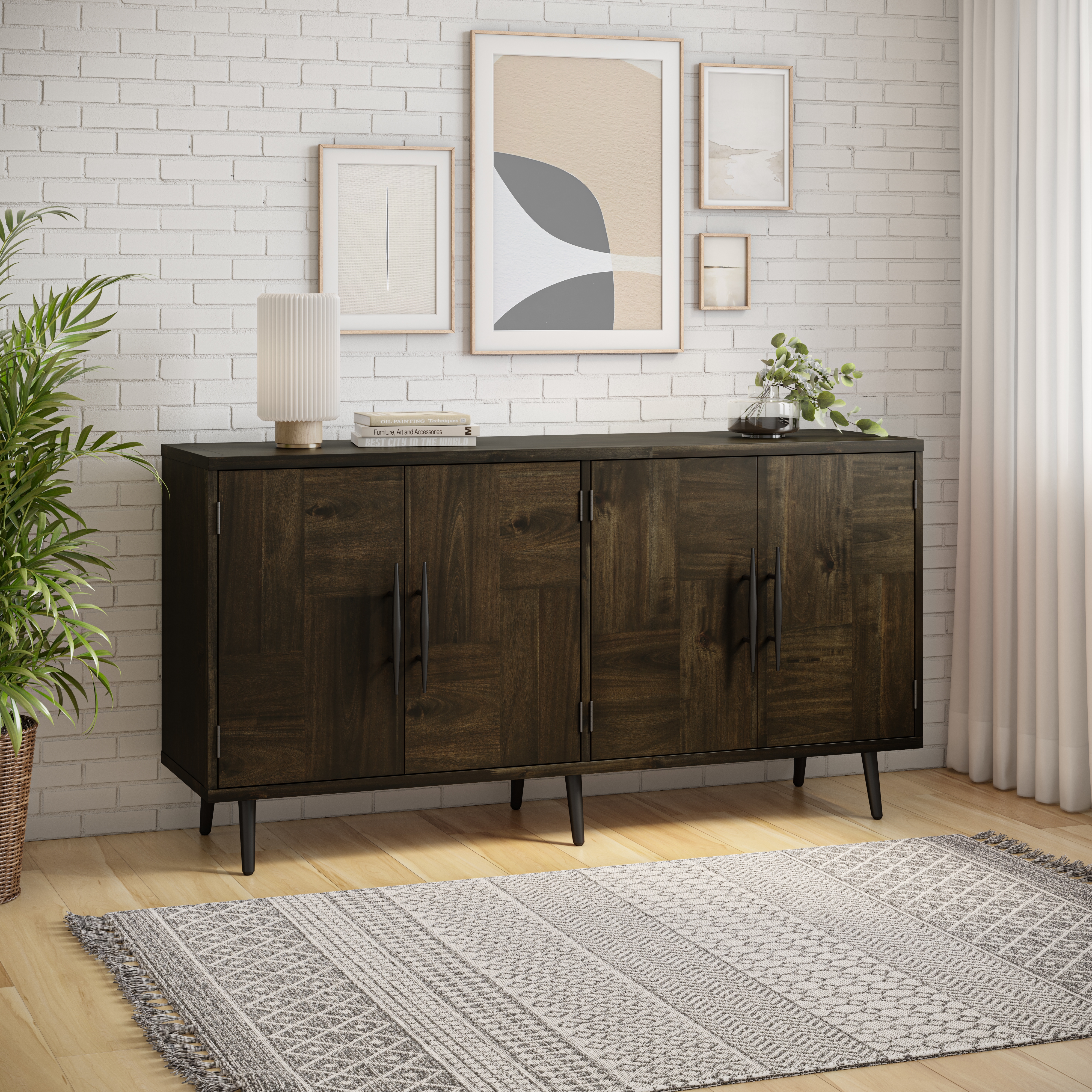Jofran Colhane 4-Door Accent Cabinet