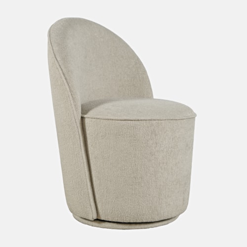 Contemporary Swivel Dining Chair with Upholstered Seat