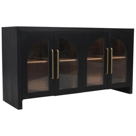 60" Console In Ebony Oak