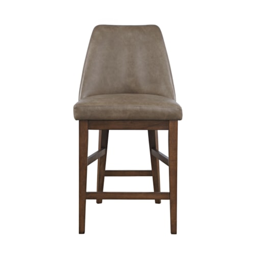 Transitional Upholstered Counter Stool with Wood Legs