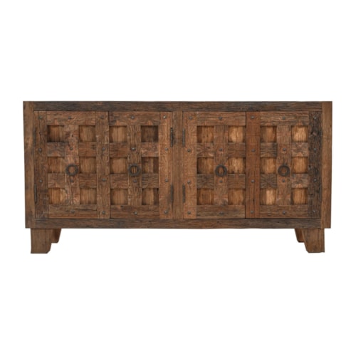 Colton Rustic 4-Door Reclaimed Wood Accent Cabinet