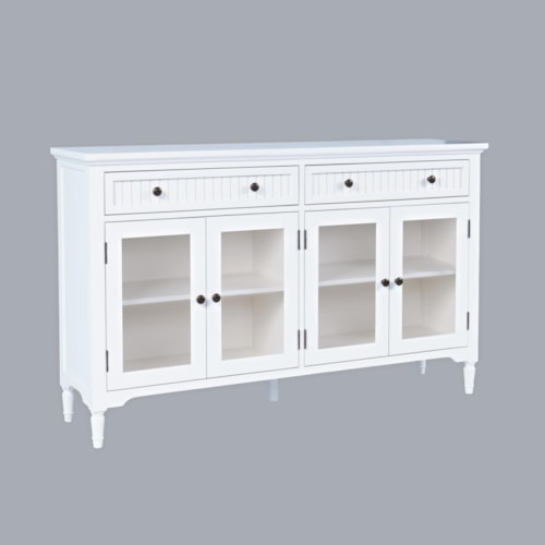 Transitional Accent Cabinet with Glass Doors