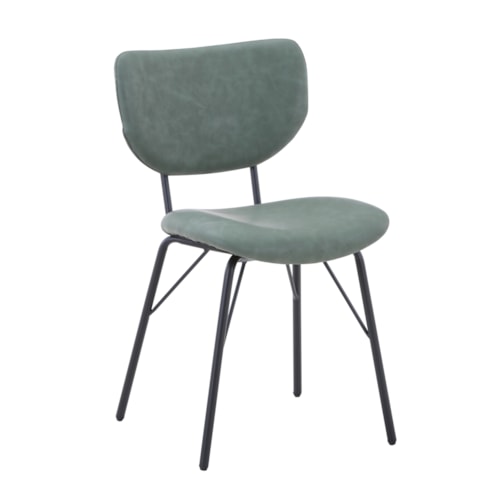 Contemporary Leather Dining Chair with Open Back